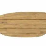 Ansicht von oben einer Teak natur Tischplatte aus der Serie Estate von 4SO in Mangoform
