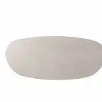 Eine einzelne Tischplatte der Serie Denia Diningtisch von 4SO in Keramikdruck Latte von oben in Mangoform.